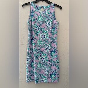 Talbots Women's Sleeveless Dress with Purple and Teal Floral Design, Sz M NWT